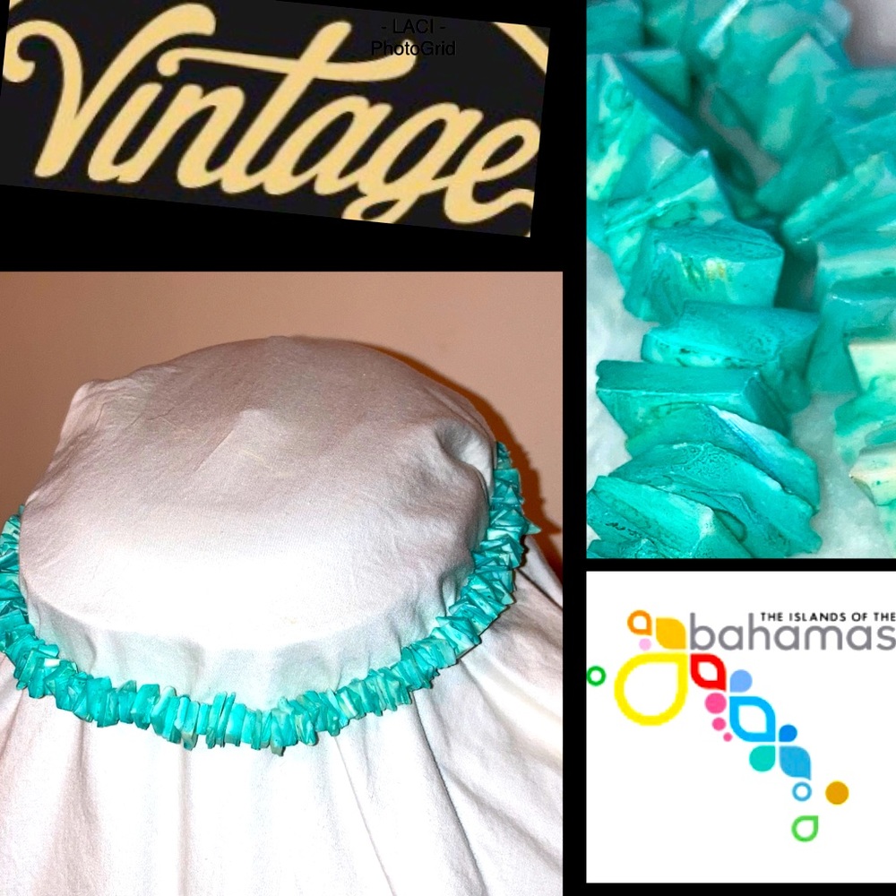 3/$25 Vintage 80s Sea Shell 🐚 Necklace Choker Seashells Caribbean Blue Green